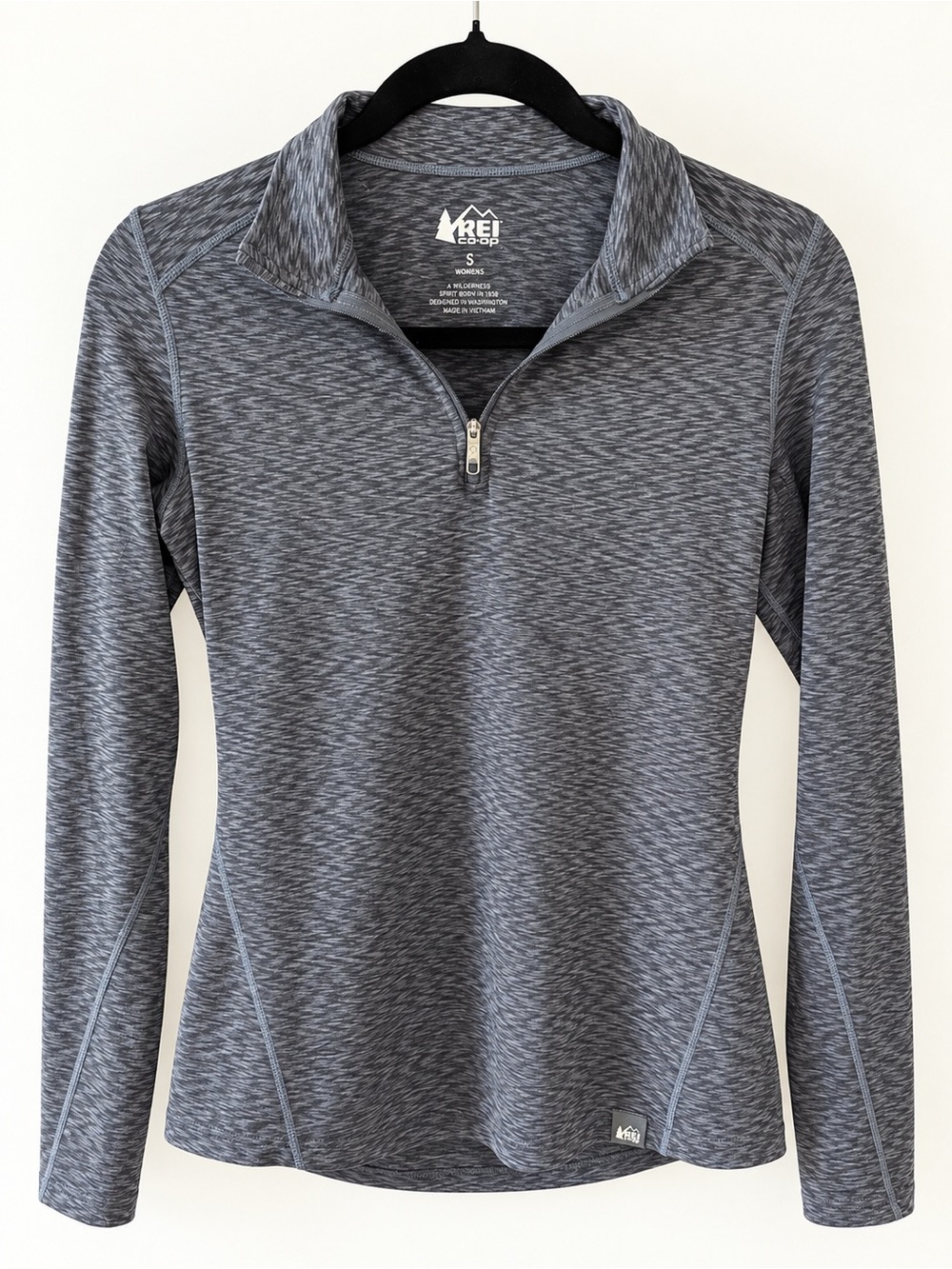 REI Co-op Women's Small Gray Heather Quarter Zip Long Sleeve Active Top